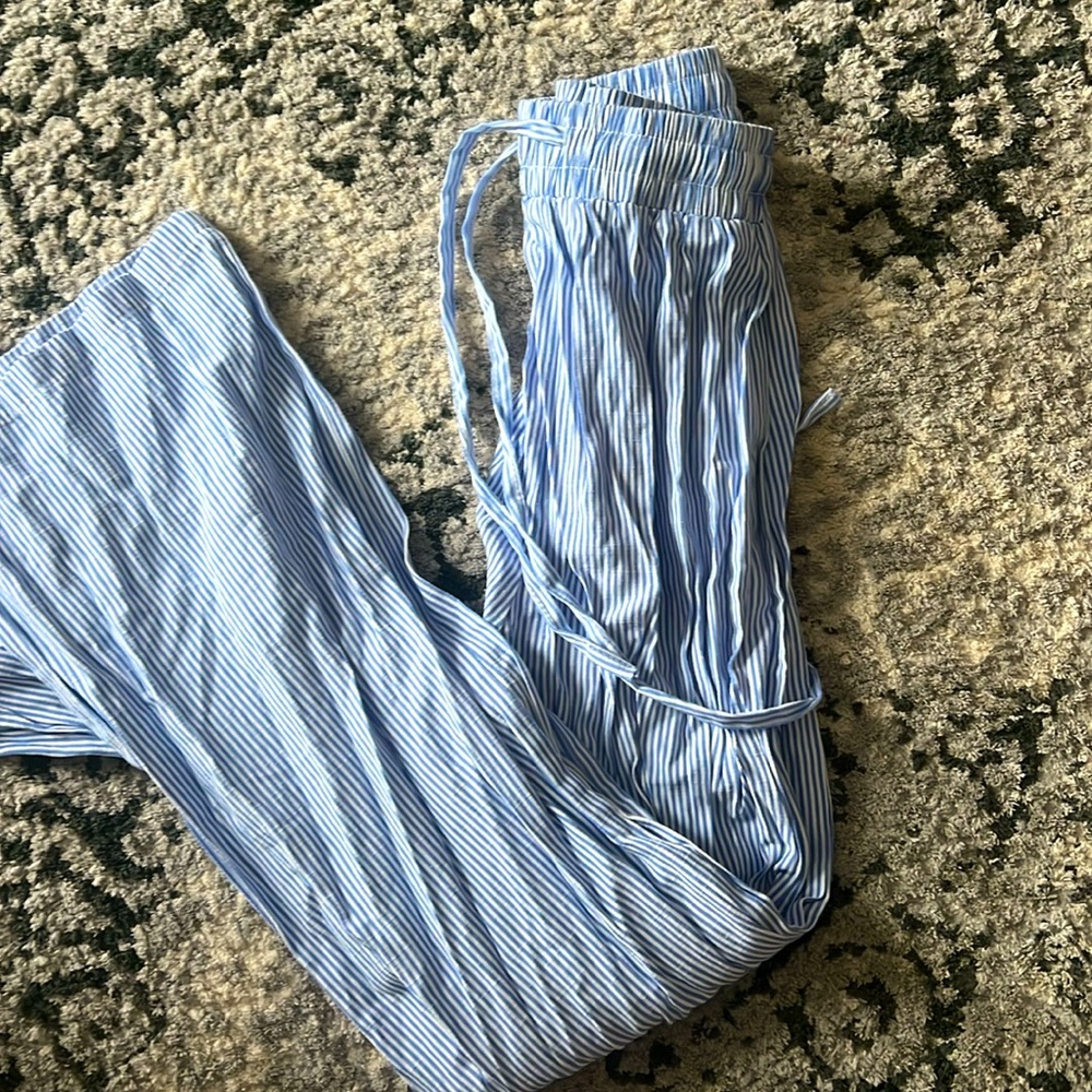 striped linen pants